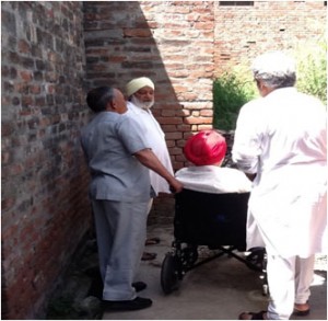 Baba Pritpal Singh Bedi and Tikka Brijinder Singh Bedi discussing with Kulwant Singh Bedi the illegal usurping of portions of our land by neighbors 